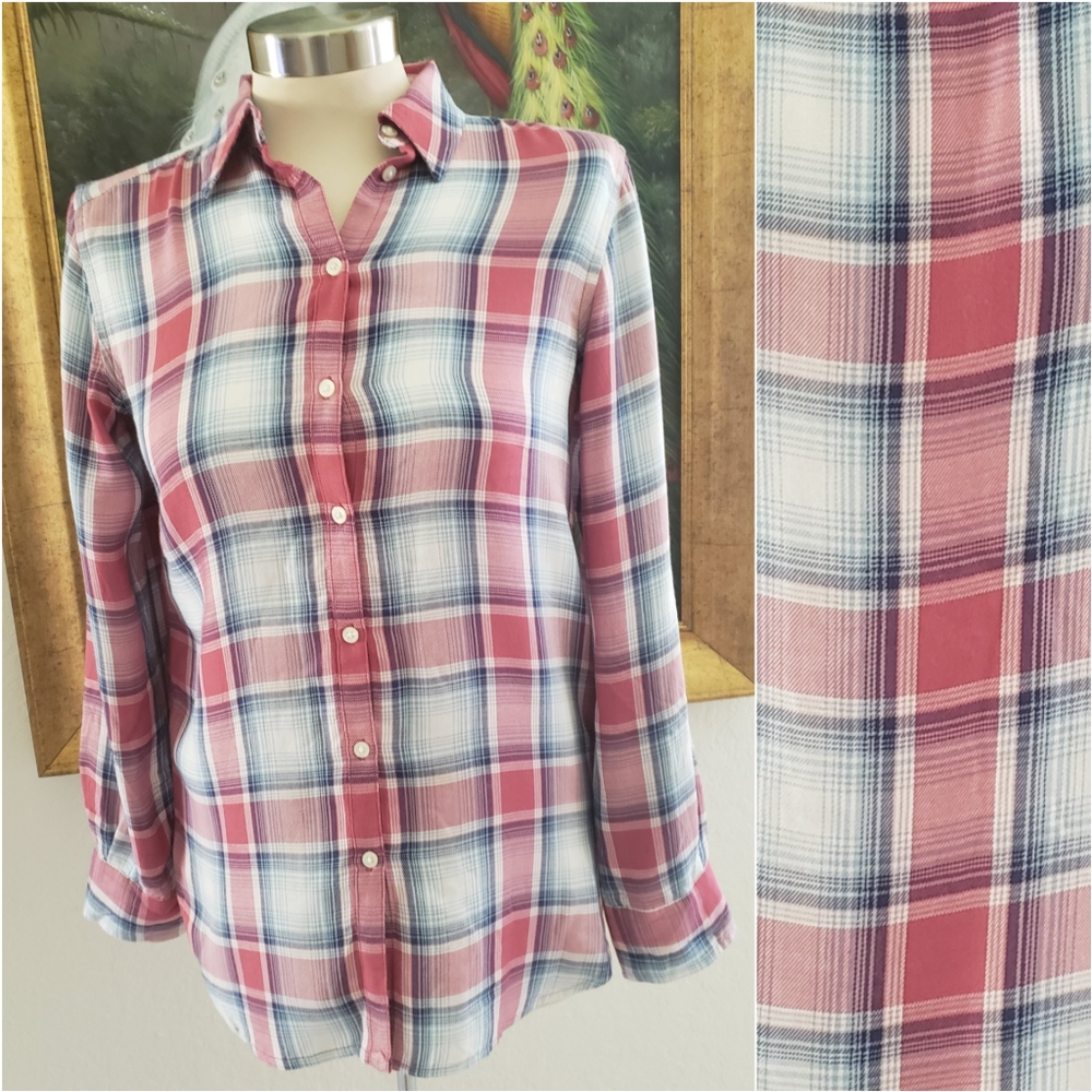LAUREN Ralph Lauren Pink/Blue Plad Shirt